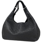 Bottega Veneta Shoulder Bag Intrecciato Leather Black