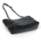 Chanel Tote CC Logo Quilted 2-Way Drawstring Leather Black — view 2