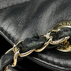 Chanel Tote CC Logo Quilted 2-Way Drawstring Leather Black — view 4