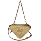 Prada Crochet Triangle 3 Way Raphael Natural Brown 1 Handbag
