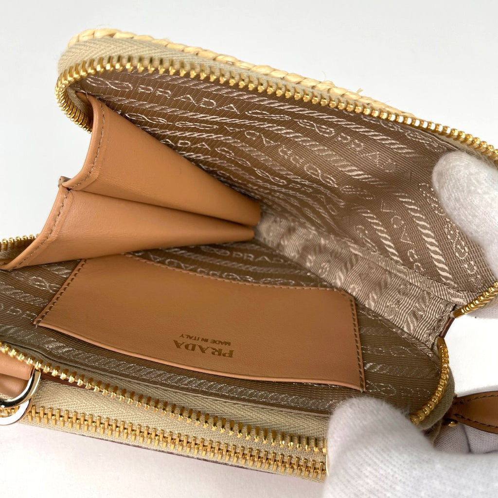Prada Crochet Triangle 3 Way Raphael Natural Brown 1 Handbag — view 7