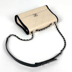 Chanel Shoulder Bag CC Logo Quilted Chain Bicolor Leather Beige Black — view 5