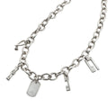 Gucci Necklace 5 Charm Plate Bamboo Silver Plated