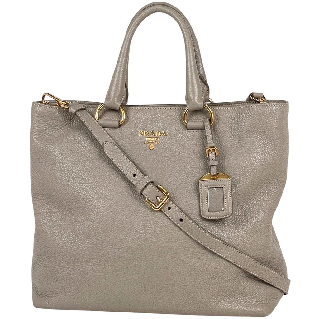 Prada Handbag 2-Way Leather Beige BN