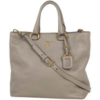 Prada Handbag 2-Way Leather Beige BN
