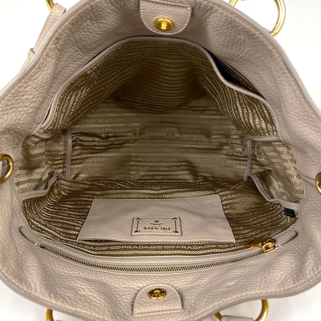 Prada Handbag 2-Way Leather Beige BN — view 8