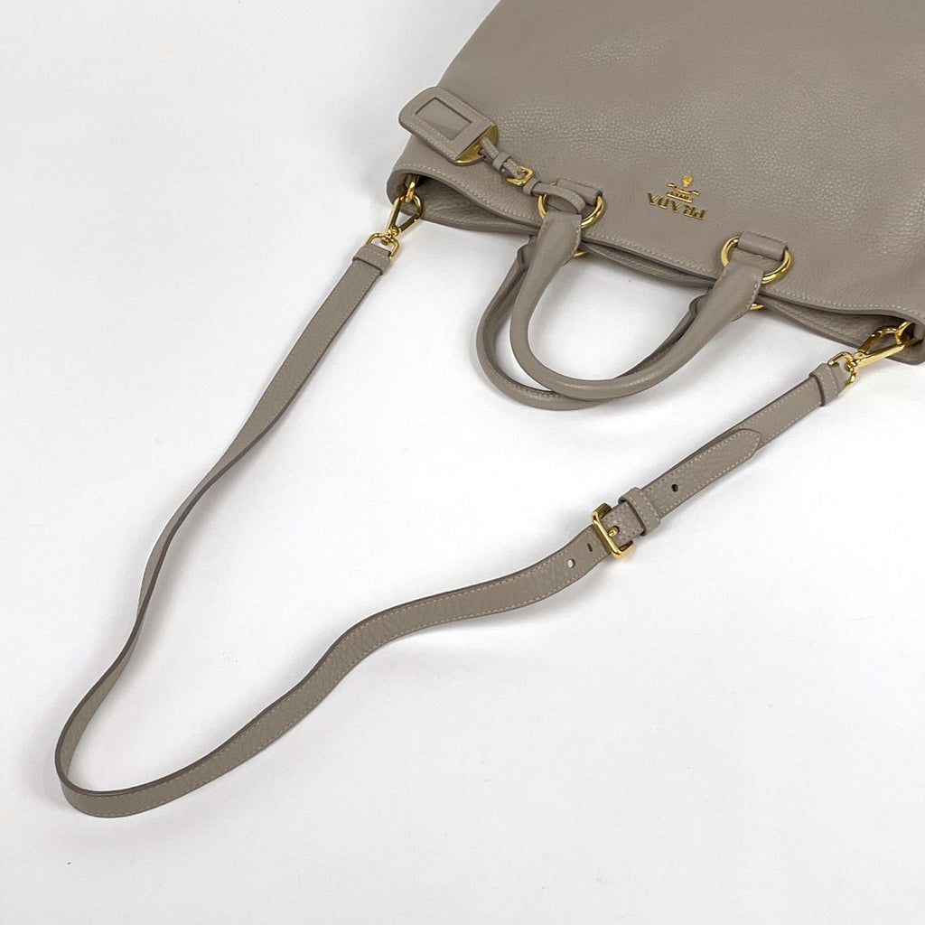 Prada Handbag 2-Way Leather Beige BN — view 7