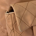 Chanel Backpack CC Logo Quilted Wild Stitch Leather Beige — view 6