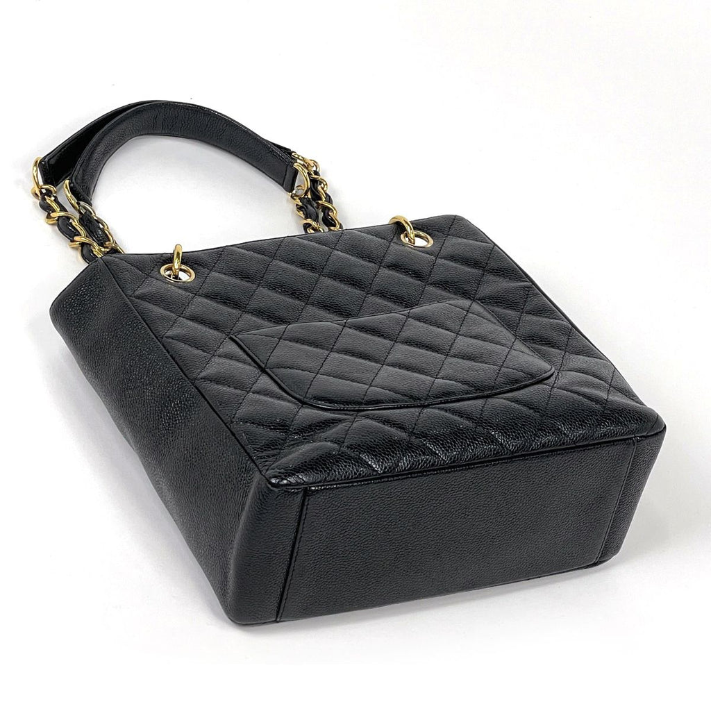 Chanel Tote CC Logo Quilted Caviar Leather Black — view 2