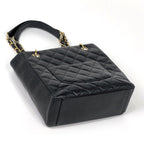 Chanel Tote CC Logo Quilted Caviar Leather Black — view 2