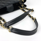 Chanel Tote CC Logo Quilted Caviar Leather Black — view 5