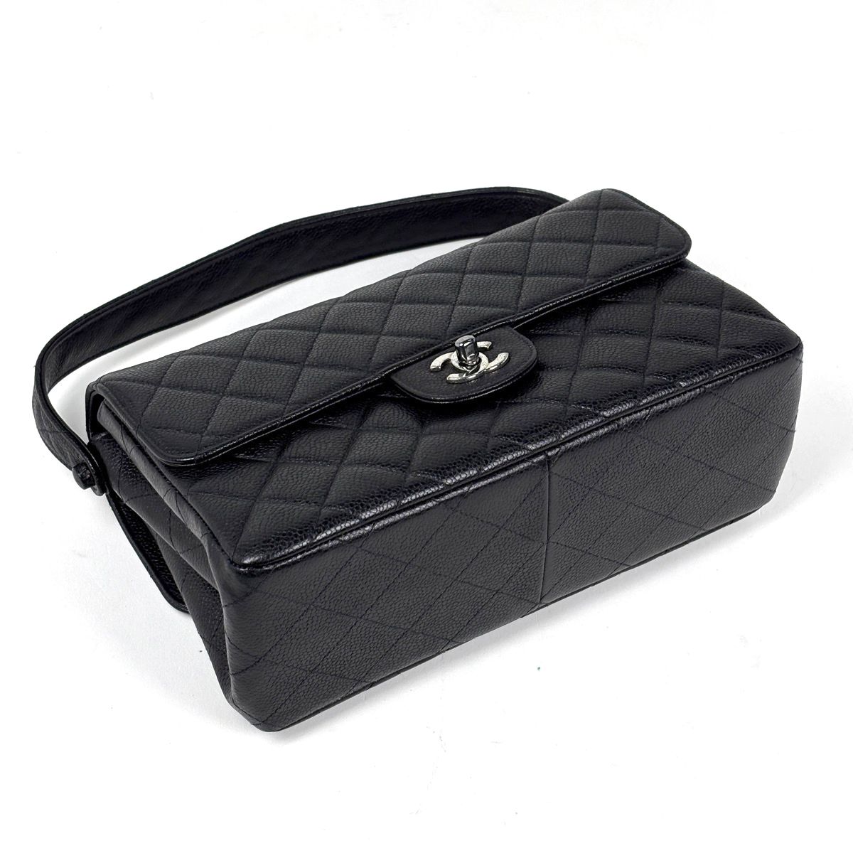 Chanel Handbag CC Logo Quilted Double Face Caviar Leather Black — view 2