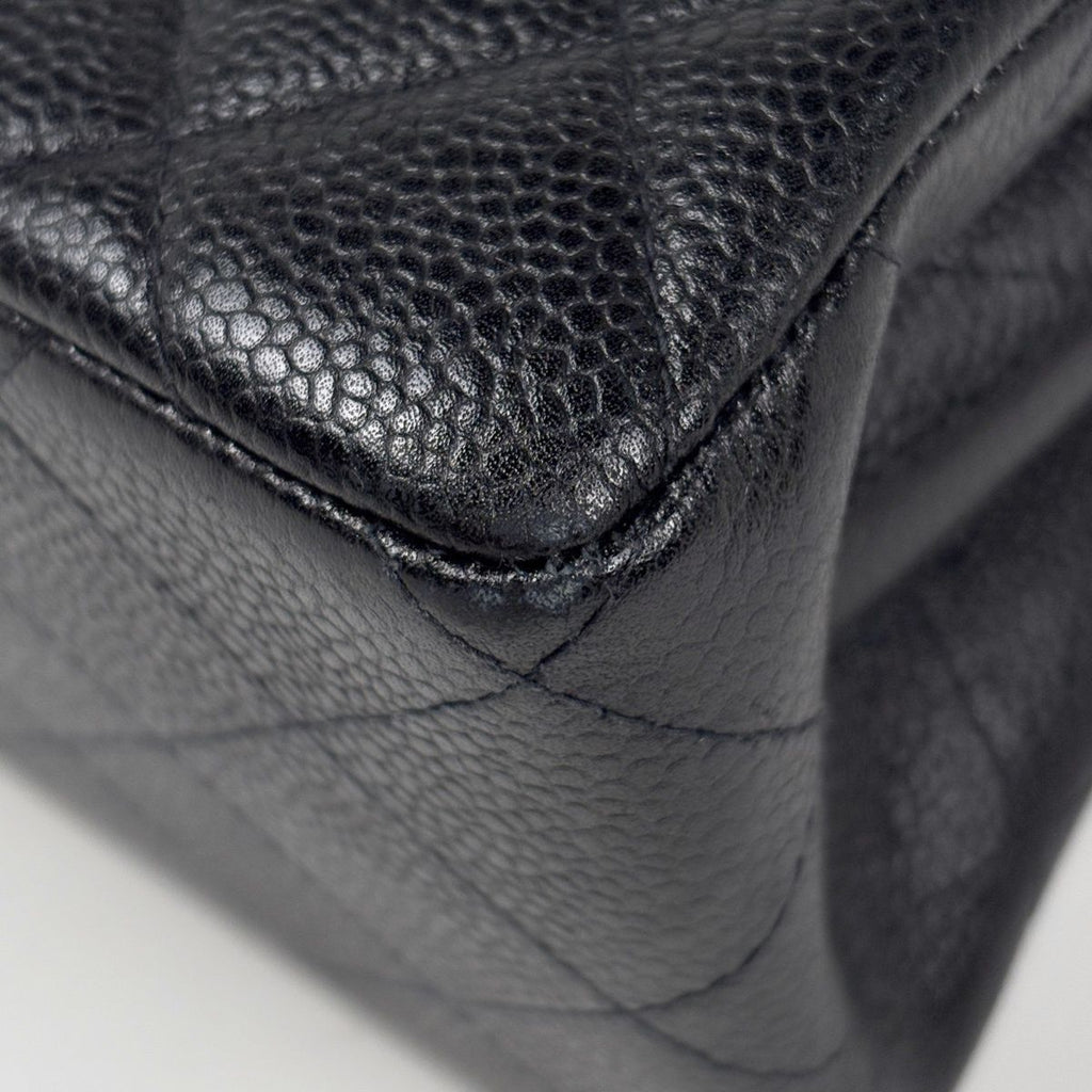 Chanel Handbag CC Logo Quilted Double Face Caviar Leather Black — view 3