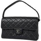 Chanel Handbag CC Logo Quilted Double Face Caviar Leather Black