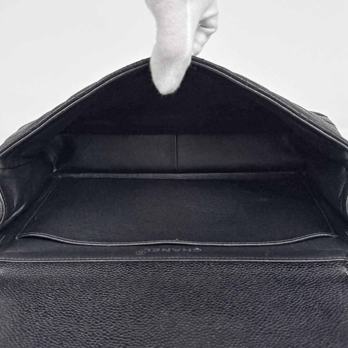 Chanel Handbag CC Logo Quilted Double Face Caviar Leather Black — view 9
