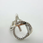 Fendi IS Crystal Ring Plated Silver Clear Vintage — view 4