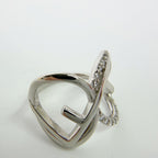 Fendi IS Crystal Ring Plated Silver Clear Vintage — view 3