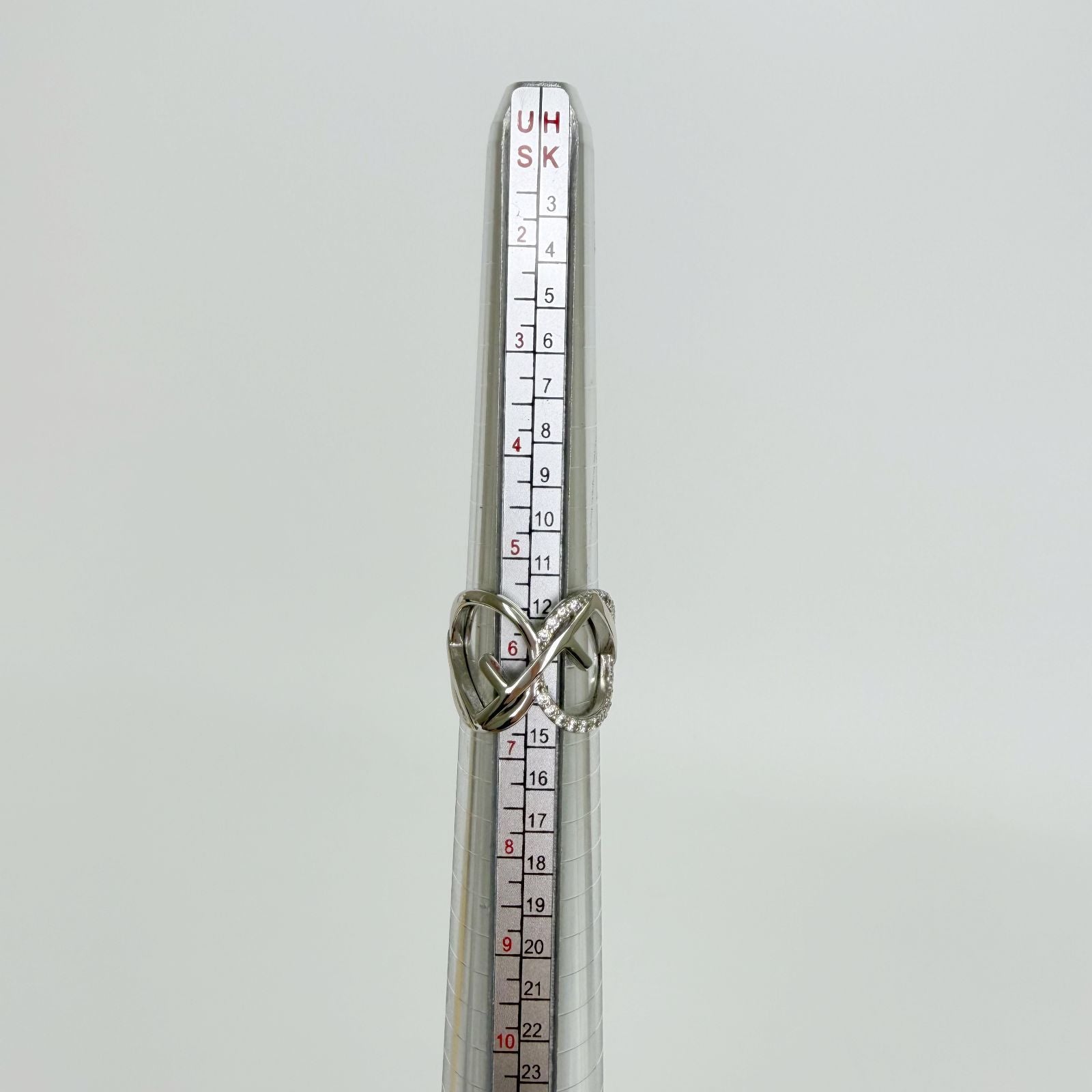 Fendi IS Crystal Ring Plated Silver Clear Vintage — view 8