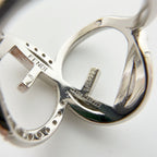 Fendi IS Crystal Ring Plated Silver Clear Vintage — view 6