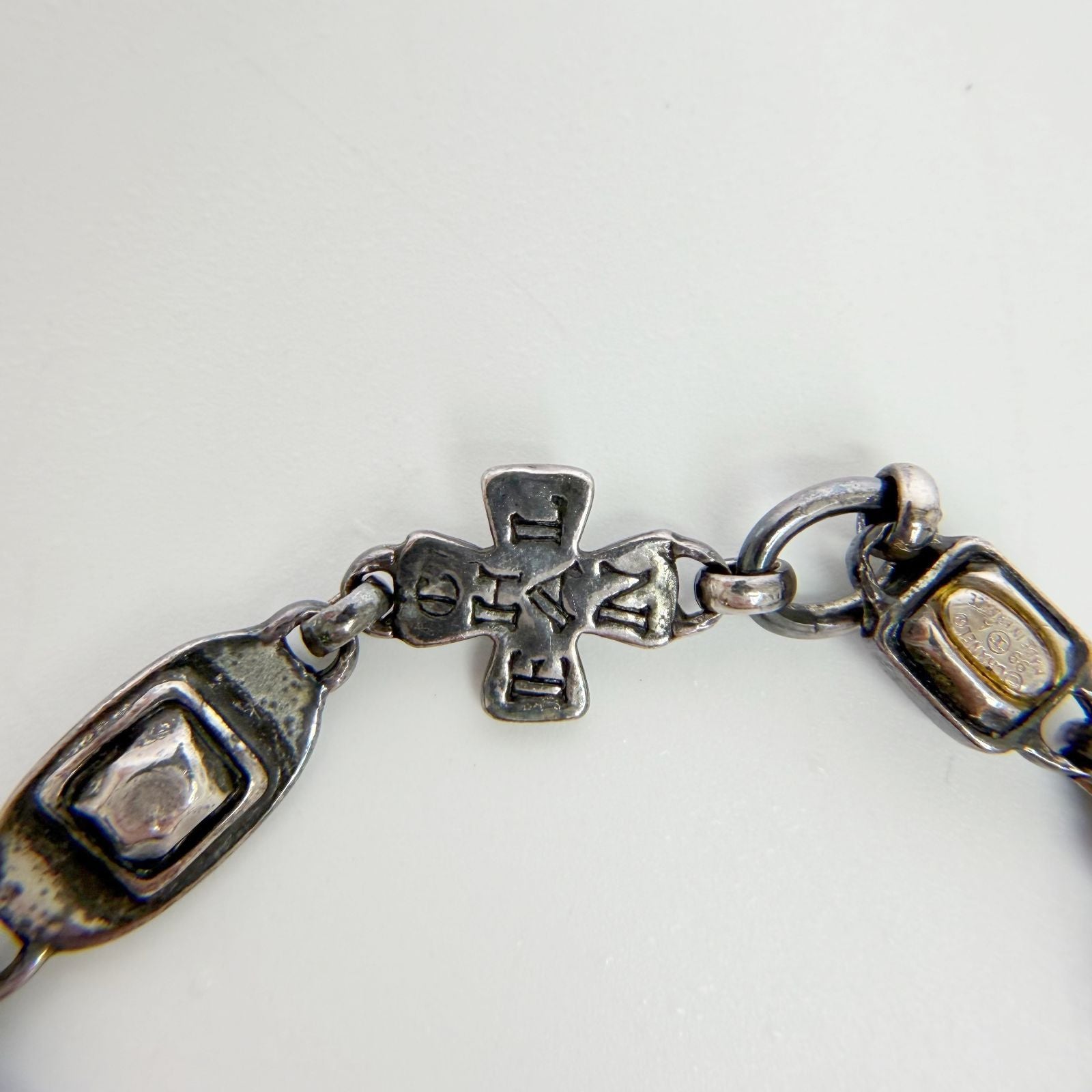 Chanel CC Logo Multi Charm Bracelet Plated Silver Vintage — view 4