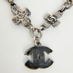 Chanel CC Logo Multi Charm Bracelet Plated Silver Vintage — view 6