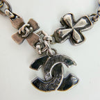 Chanel CC Logo Multi Charm Bracelet Plated Silver Vintage — view 2
