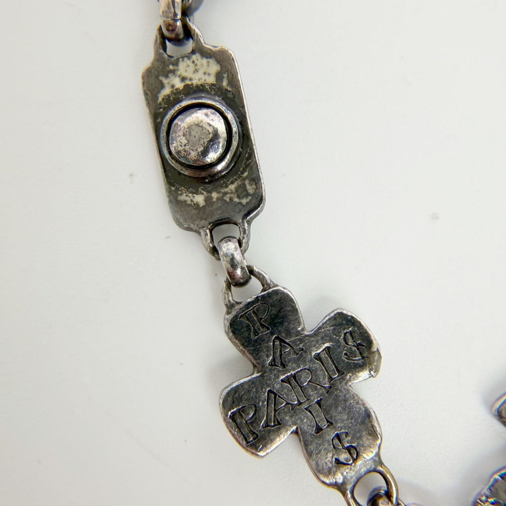 Chanel CC Logo Multi Charm Bracelet Plated Silver Vintage — view 7
