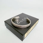 Gucci Cat Head Arabesque Interlocking Bangle 925 Sterling Silver Vintage