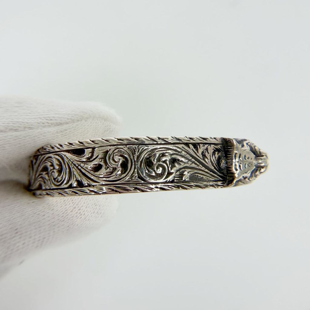 Gucci Cat Head Arabesque Interlocking Bangle 925 Sterling Silver Vintage — view 5