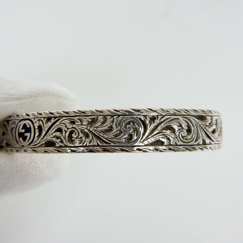 Gucci Cat Head Arabesque Interlocking Bangle 925 Sterling Silver Vintage — view 4