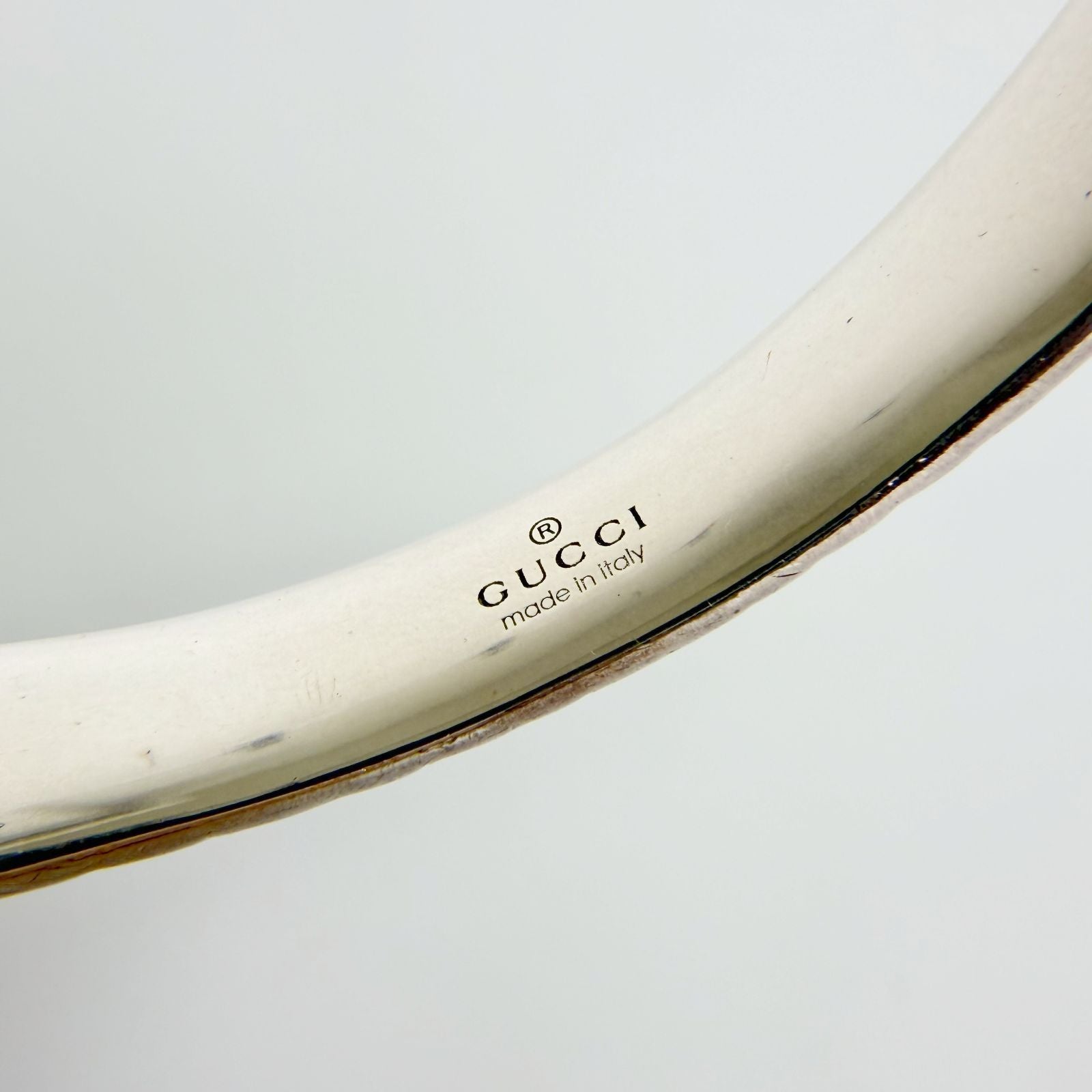 Gucci Cat Head Arabesque Interlocking Bangle 925 Sterling Silver Vintage — view 9