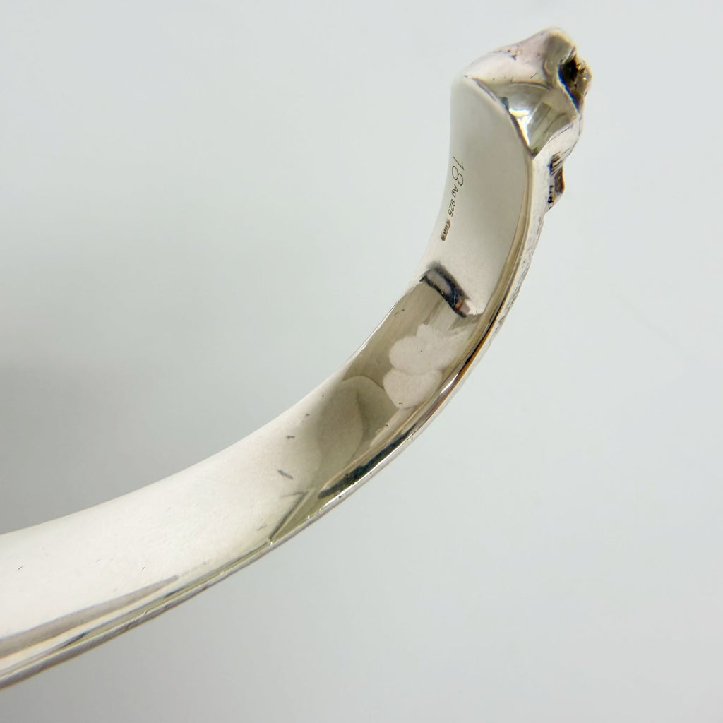 Gucci Cat Head Arabesque Interlocking Bangle 925 Sterling Silver Vintage — view 7