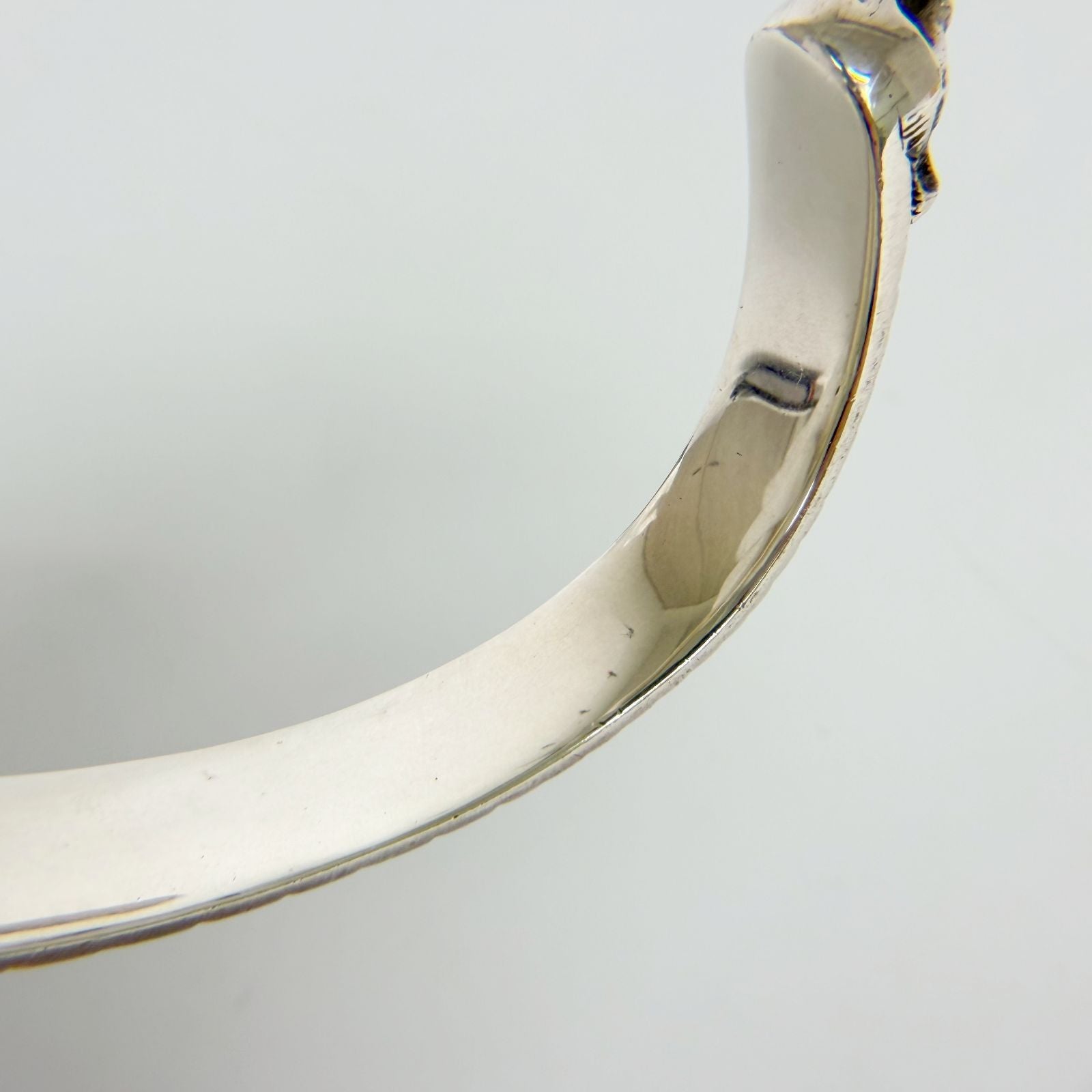 Gucci Cat Head Arabesque Interlocking Bangle 925 Sterling Silver Vintage — view 6
