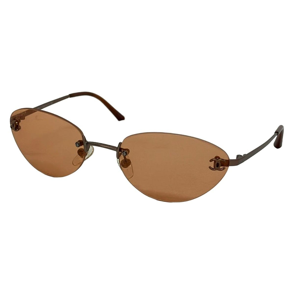 Chanel Sunglasses Light Brown Blanc CC Logo Eyewear