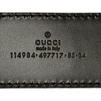 Gucci Belt 85 34 Dark Brown Silver Interlocking Guccissima Line Leather — view 4