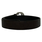 Gucci Belt 85 34 Dark Brown Silver Interlocking Guccissima Line Leather — view 2