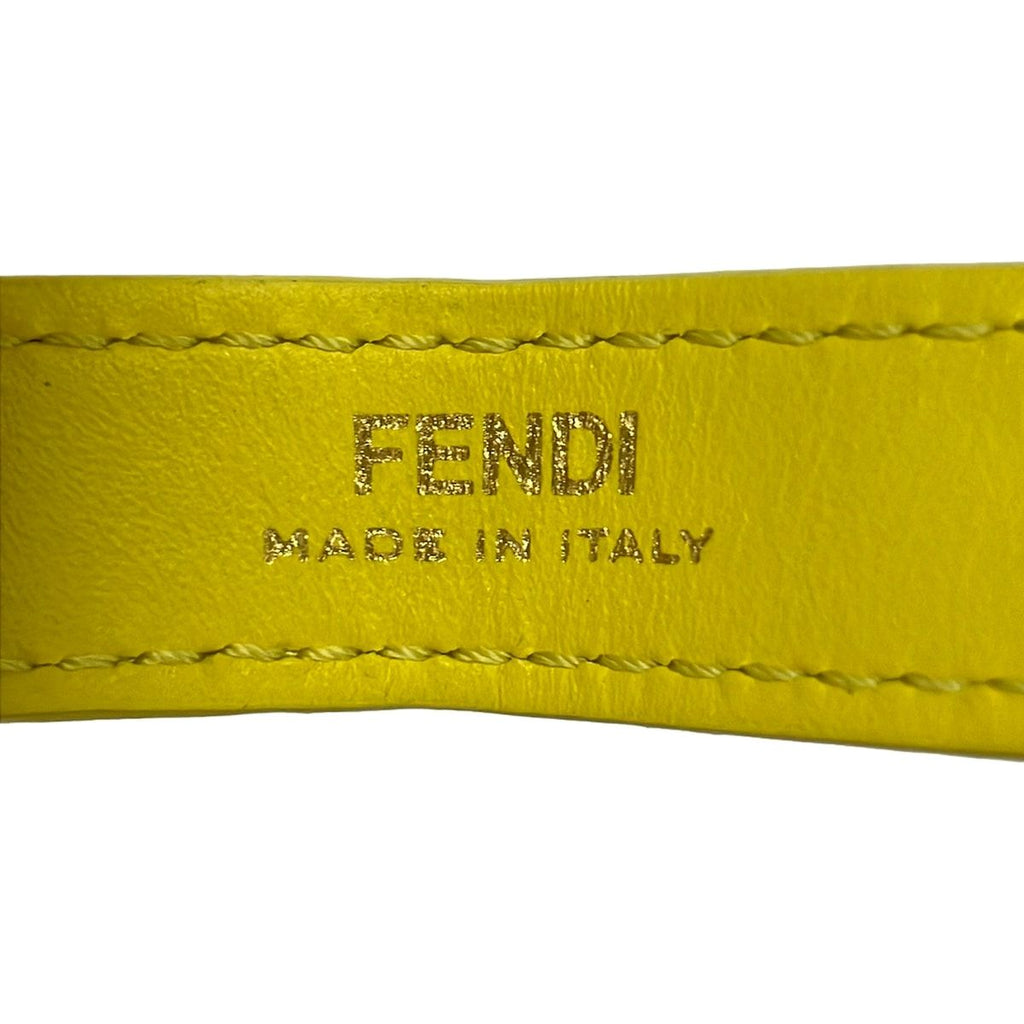 Fendi Yellow Handle Cover Peekaboo Braided Leather — view 3