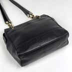 Chanel Triple CC Logo Chain Tote Shoulder Bag Caviar Leather Black — view 2
