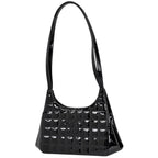 Chanel Chocolate Bar Shoulder Bag CC Logo Kiss Lock Enamel Bag Patent Leather
