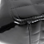 Chanel Chocolate Bar Shoulder Bag CC Logo Kiss Lock Enamel Bag Patent Leather — view 3
