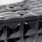 Chanel Chocolate Bar Shoulder Bag CC Logo Kiss Lock Enamel Bag Patent Leather — view 7