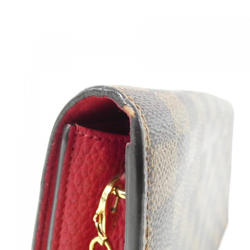 Louis Vuitton Damier Portefeuille Croisette Chain Wallet Shoulder — view 6