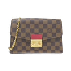 Louis Vuitton Damier Portefeuille Croisette Chain Wallet Shoulder