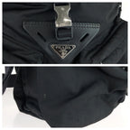 Prada Tessuto Black Silver Nylon Leather Shoulder — view 5