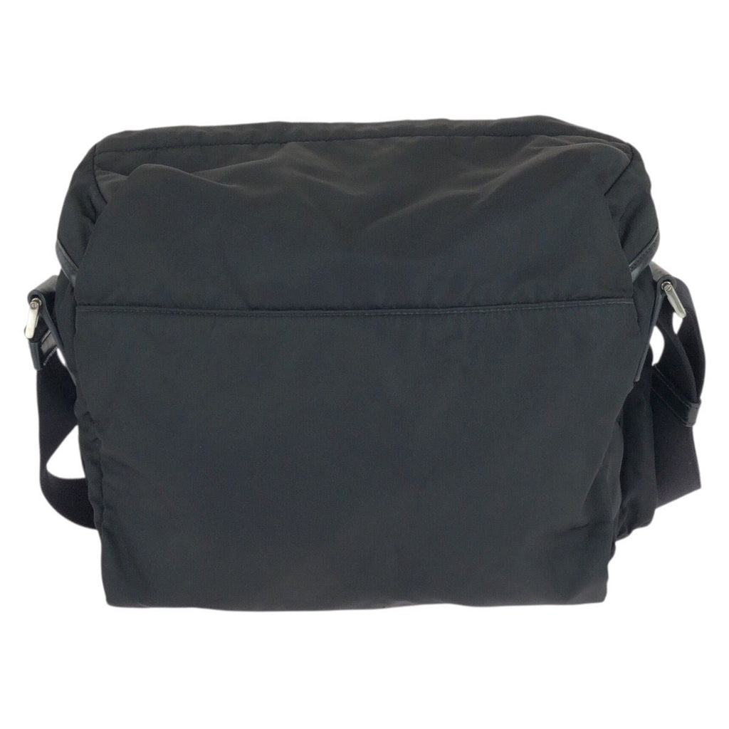 Prada Tessuto Black Silver Nylon Leather Shoulder — view 2
