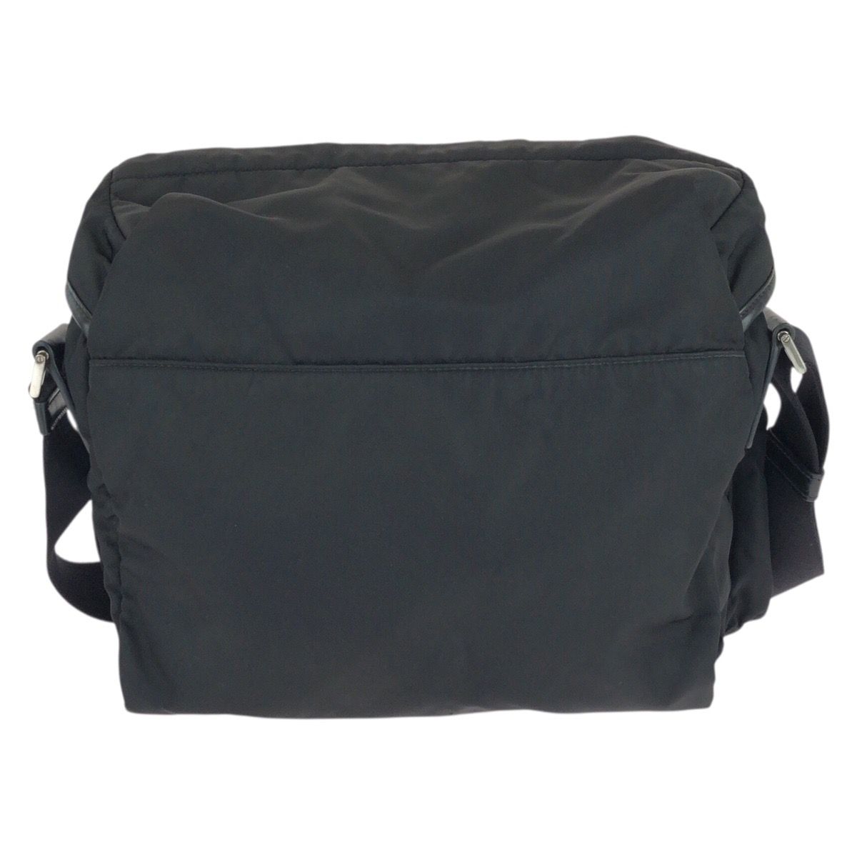 Prada Tessuto Black Silver Nylon Leather Shoulder — view 2