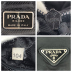 Prada Tessuto Black Silver Nylon Leather Backpack — view 4