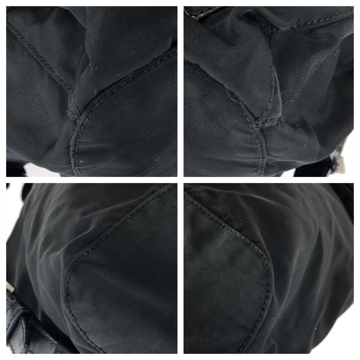 Prada Tessuto Black Silver Nylon Leather Backpack — view 3