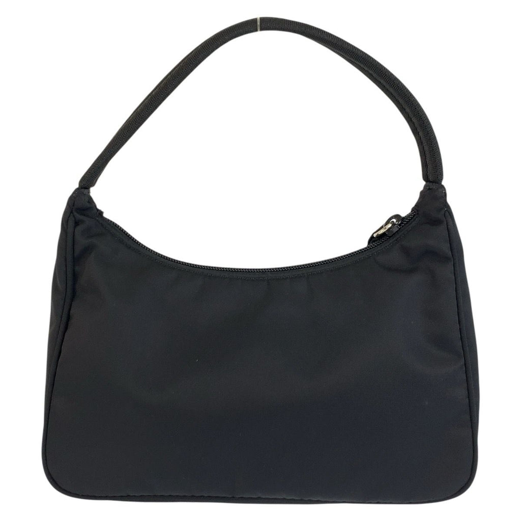 Prada Tessuto Triangular Black Silver Nylon Handbag Pouch — view 2
