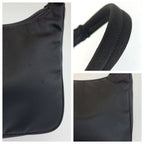 Prada Tessuto Triangular Black Silver Nylon Handbag Pouch — view 5